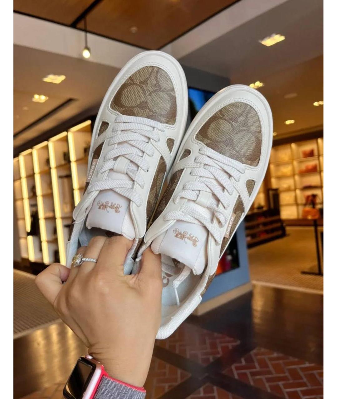 COACH Белые кожаные кеды, фото 7