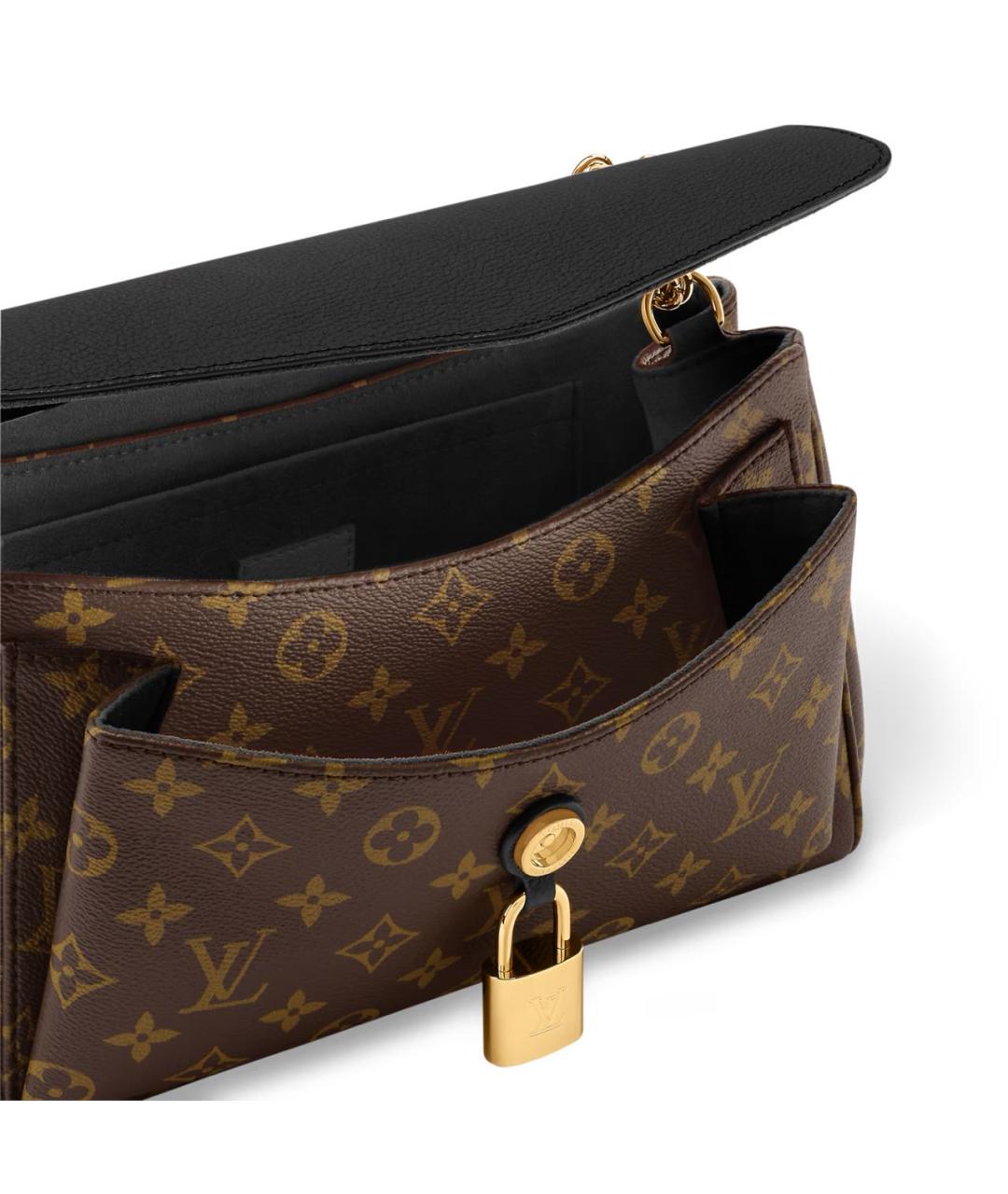 LOUIS VUITTON Коричневая кожаная сумка через плечо, фото 4