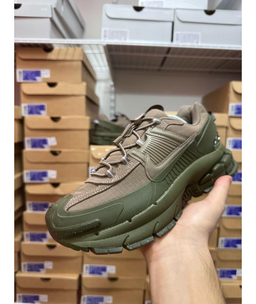 NIKE Хаки кожаные низкие кроссовки / кеды, фото 5