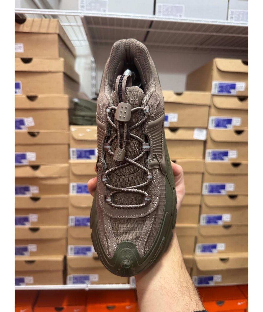 NIKE Хаки кожаные низкие кроссовки / кеды, фото 2