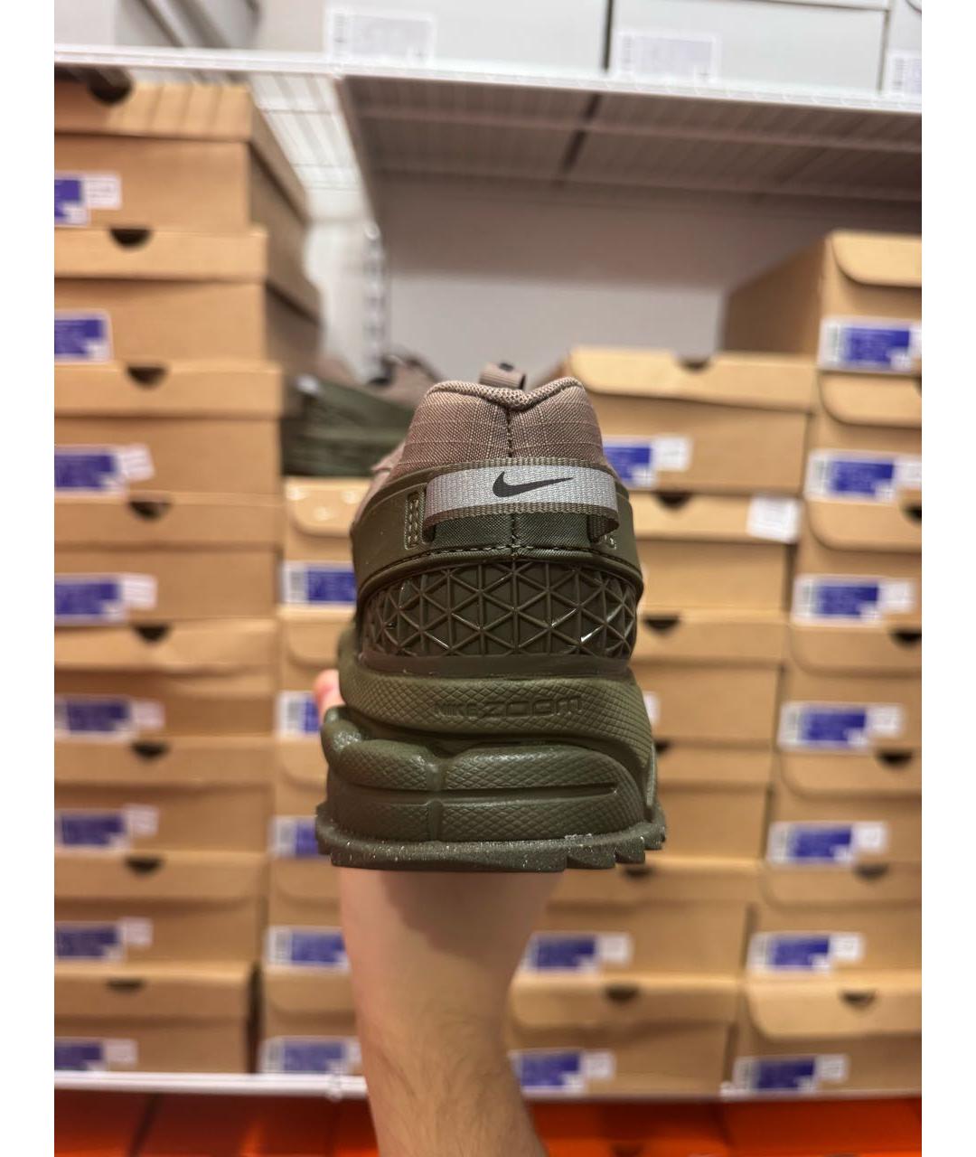 NIKE Хаки кожаные низкие кроссовки / кеды, фото 4