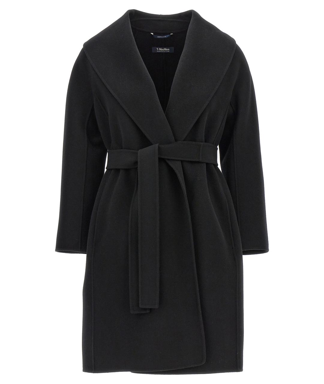 'S MAX MARA Черное шерстяное пальто, фото 1