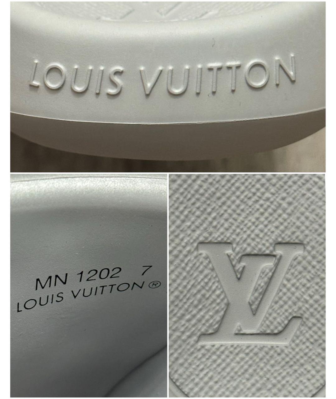 LOUIS VUITTON Серебряные резиновые шлепанцы, фото 8