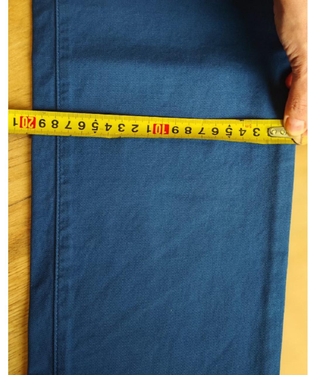 DOLCE&GABBANA Синие хлопковые повседневные брюки, фото 4