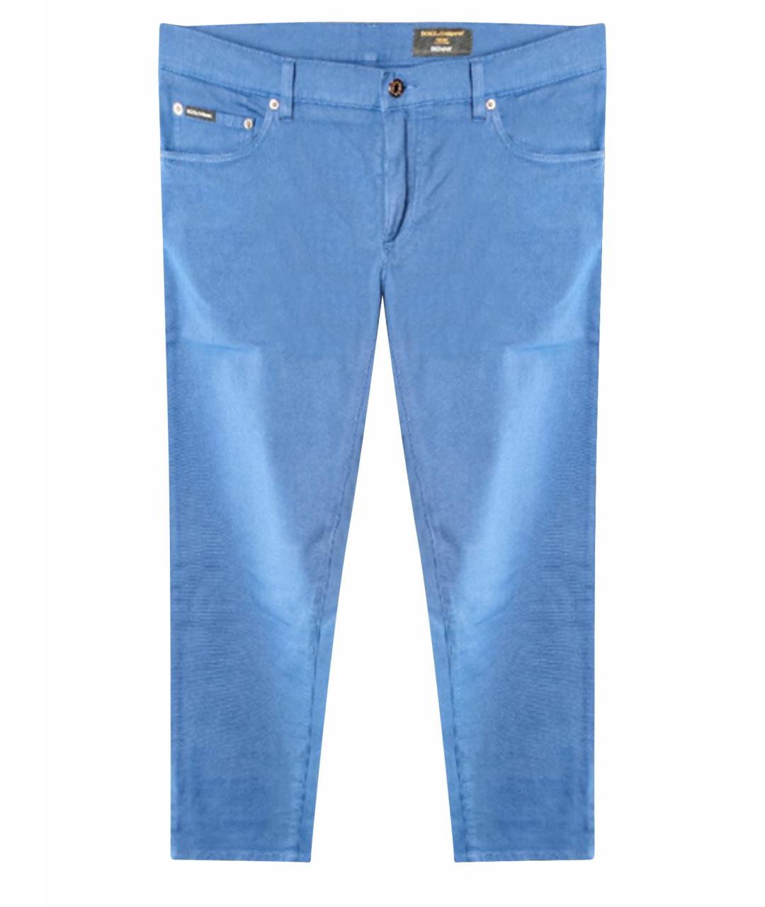 DOLCE&GABBANA Синие хлопковые повседневные брюки, фото 1