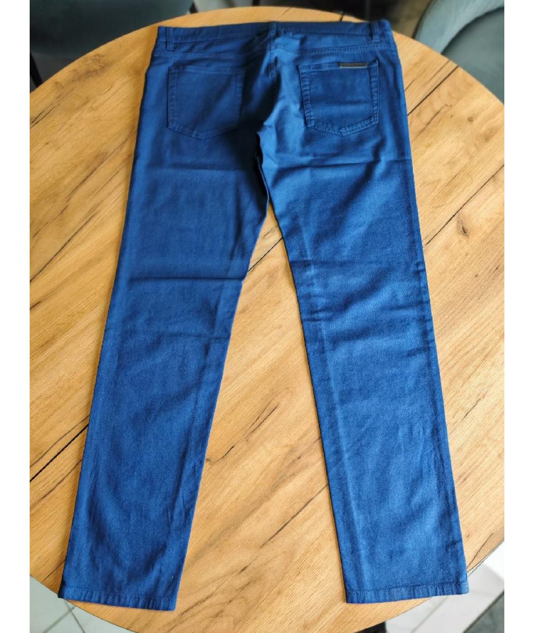 DOLCE&GABBANA Синие хлопковые повседневные брюки, фото 6