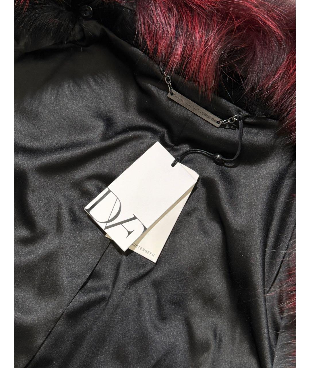 DIANE VON FURSTENBERG Черная меховая шуба, фото 3