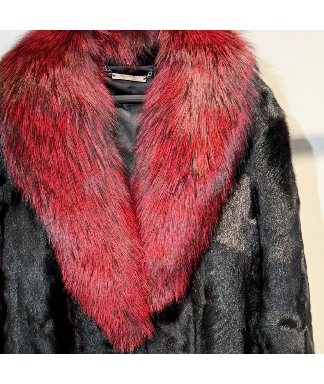 DIANE VON FURSTENBERG Черная меховая шуба, фото 4