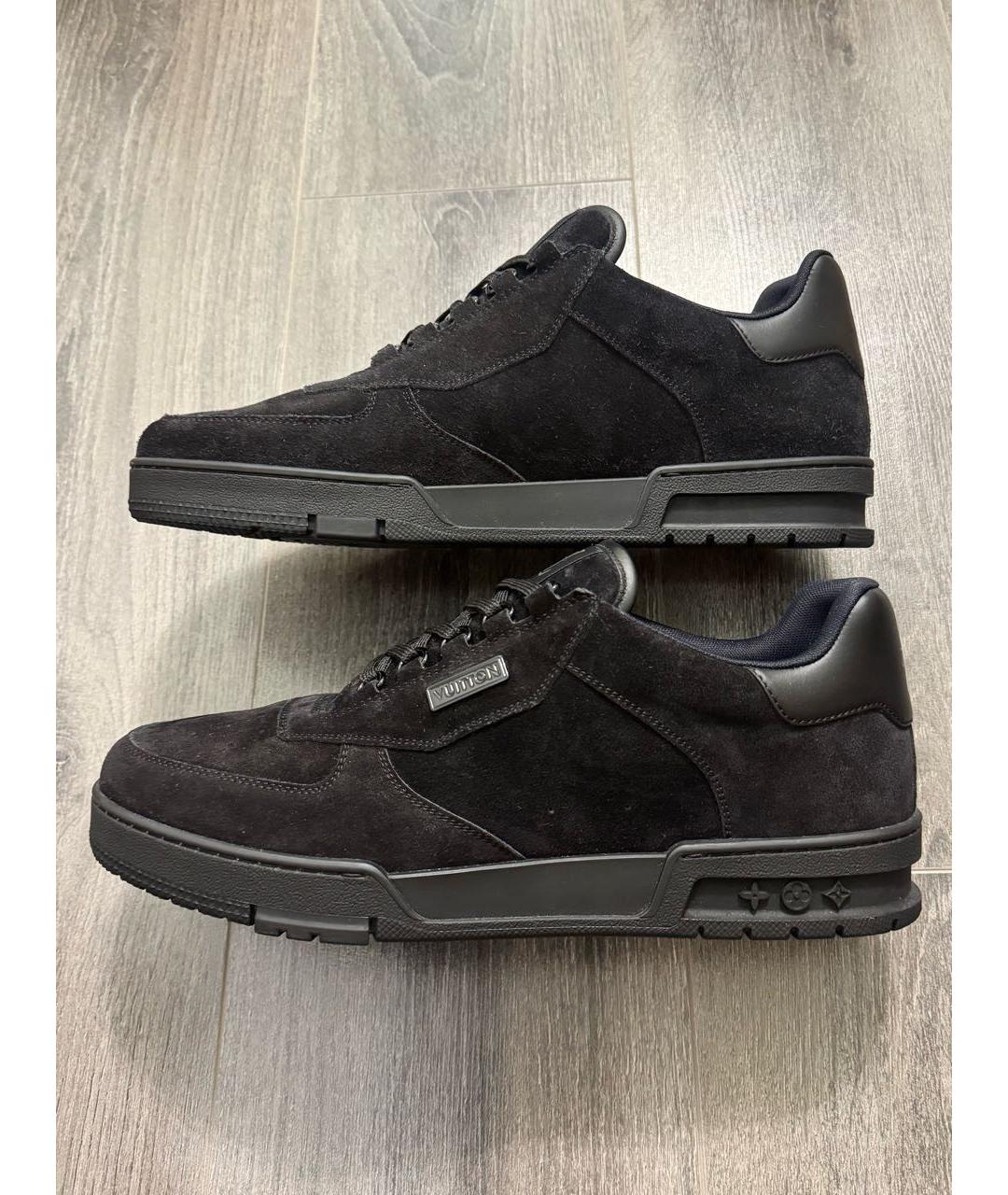 LOUIS VUITTON Черные замшевые низкие кроссовки / кеды, фото 9