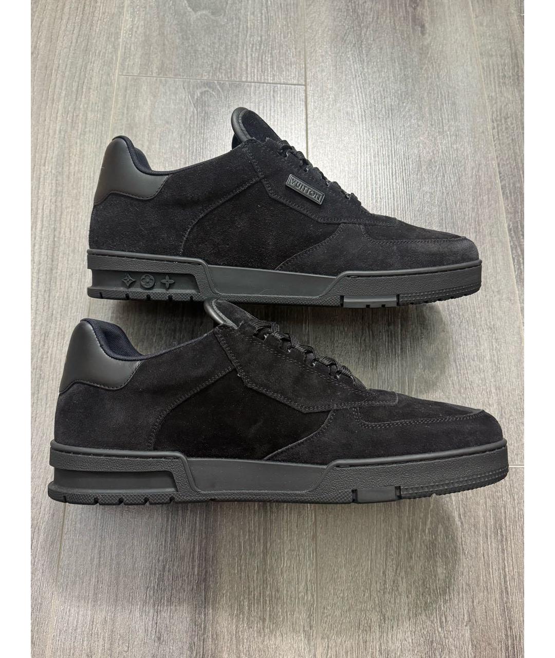 LOUIS VUITTON Черные замшевые низкие кроссовки / кеды, фото 5