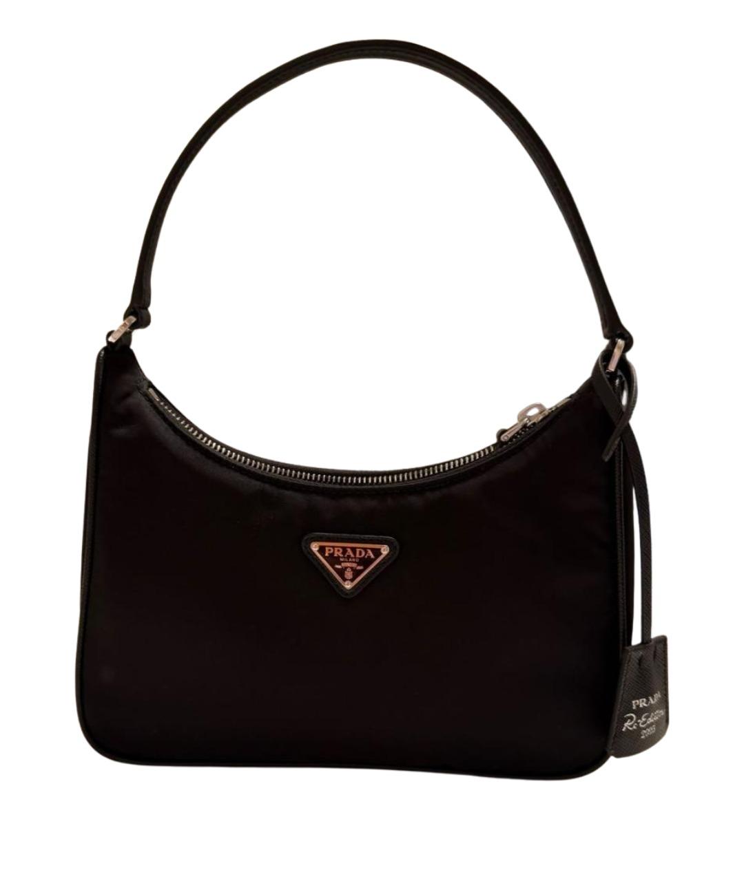 PRADA Черная тканевая сумка с короткими ручками, фото 1