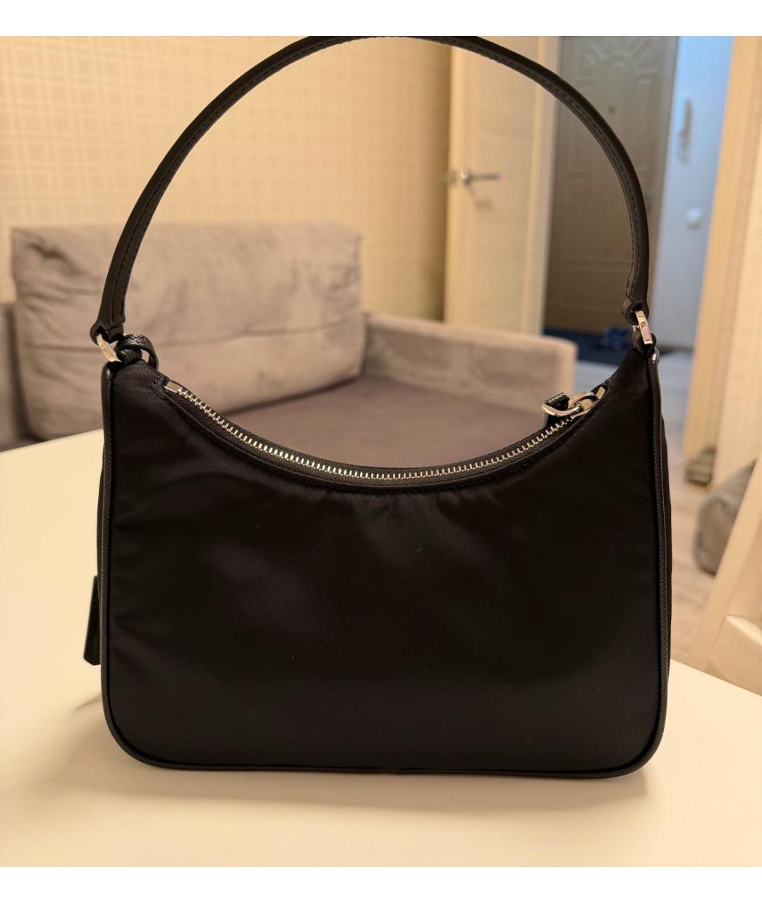 PRADA Черная тканевая сумка с короткими ручками, фото 2