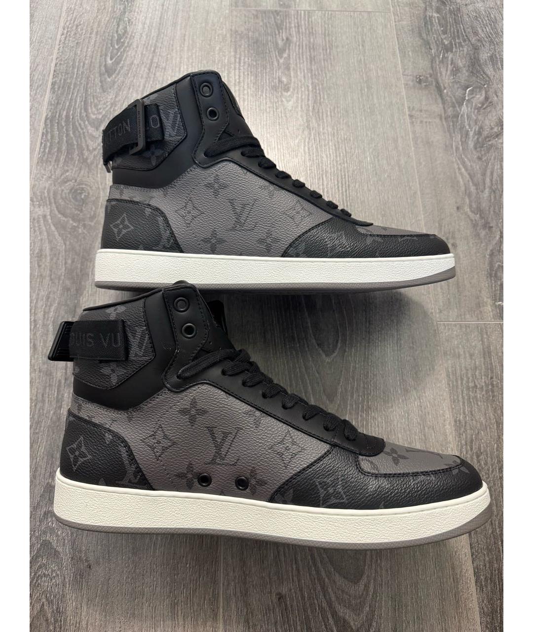 LOUIS VUITTON Черные кожаные высокие кроссовки / кеды, фото 5