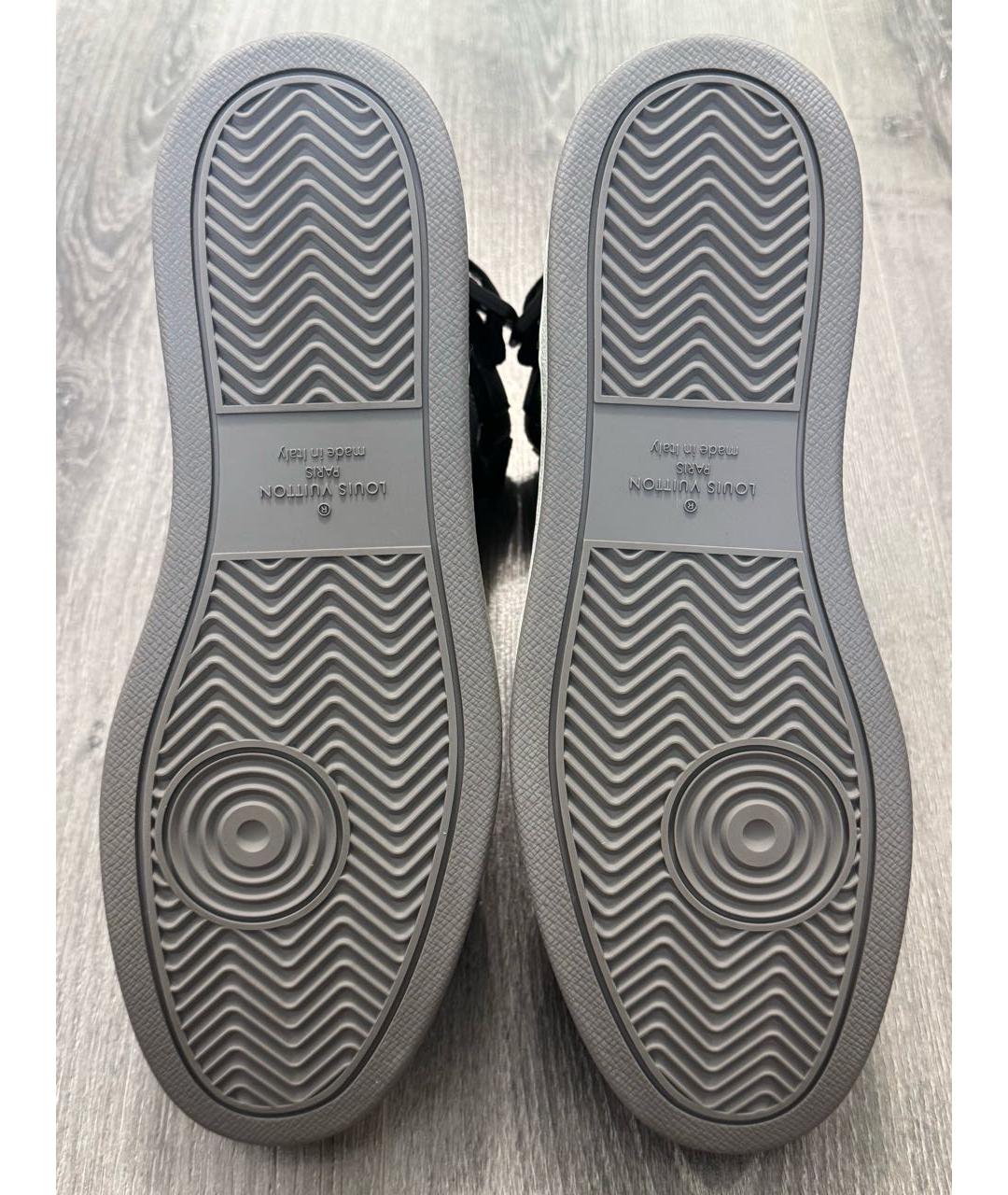 LOUIS VUITTON Черные кожаные высокие кроссовки / кеды, фото 6