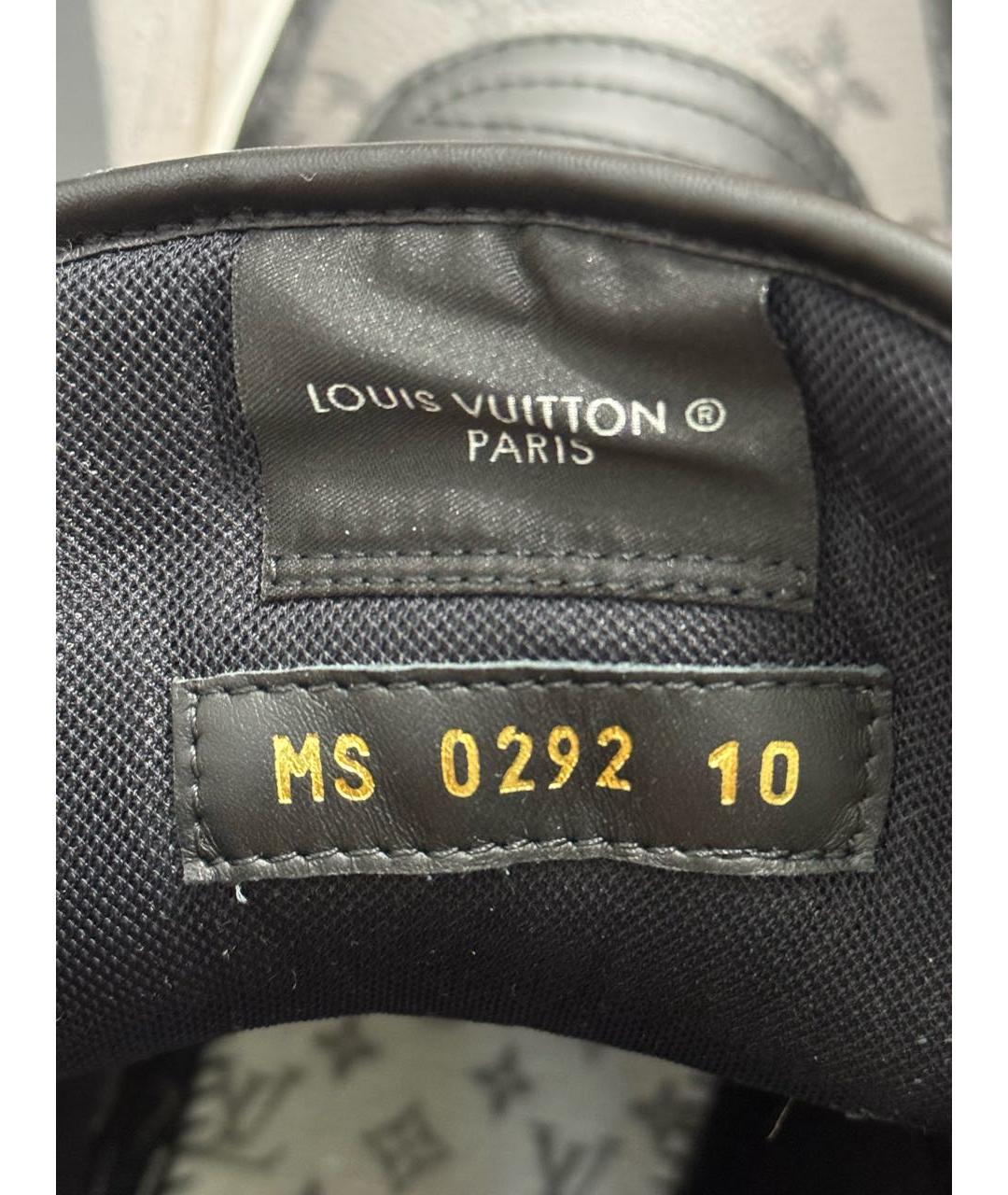 LOUIS VUITTON Черные кожаные высокие кроссовки / кеды, фото 8