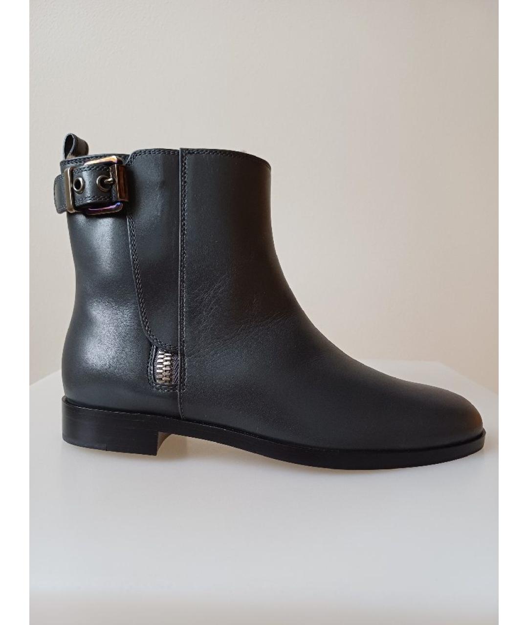 SERGIO ROSSI Серые кожаные ботинки, фото 9