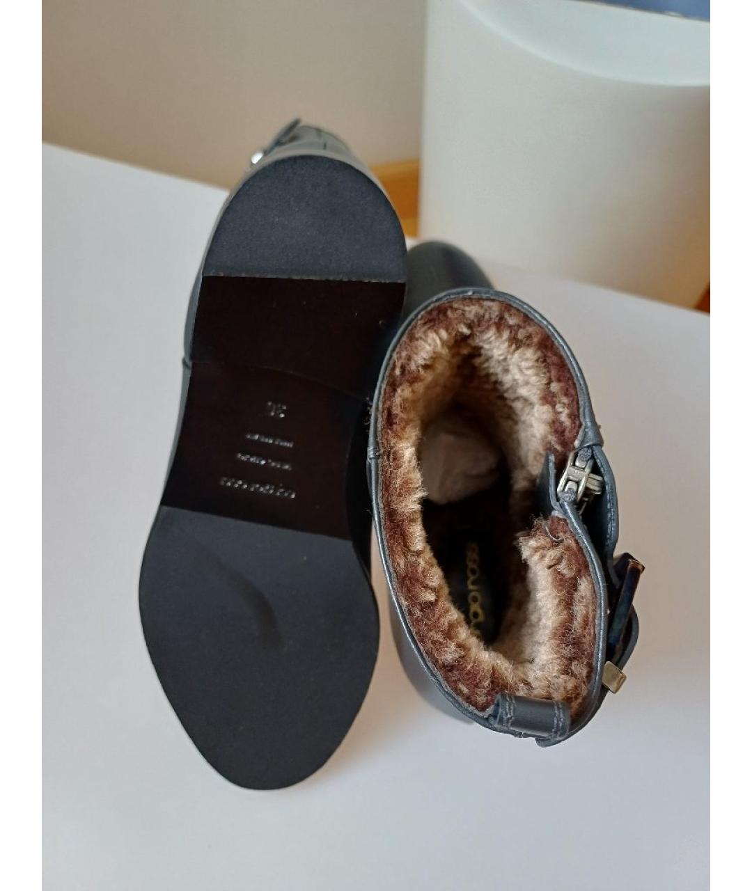 SERGIO ROSSI Серые кожаные ботинки, фото 8