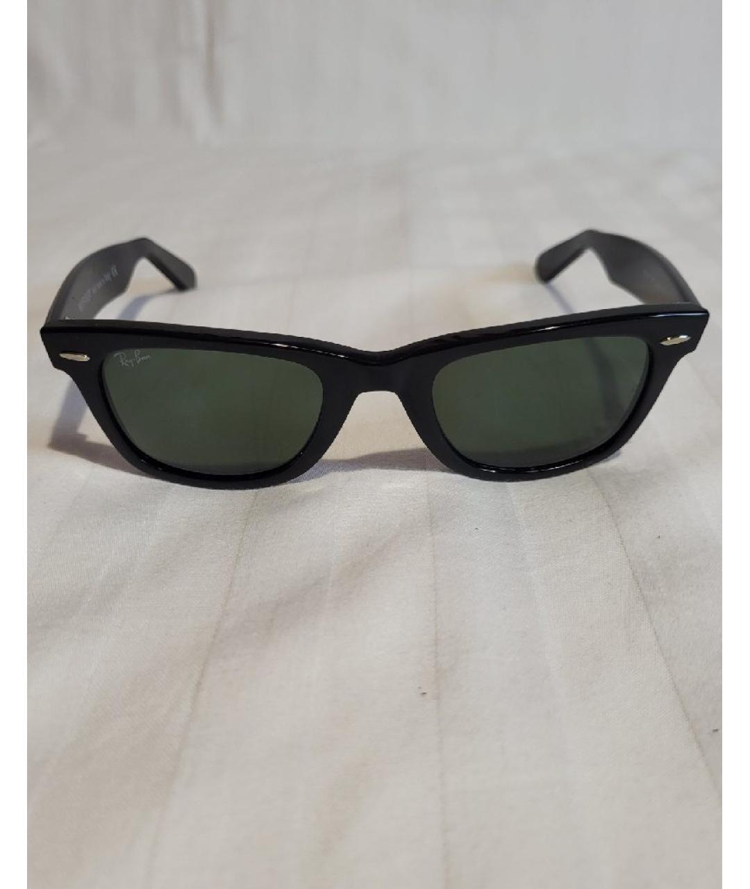 RAY BAN Черные пластиковые солнцезащитные очки, фото 10