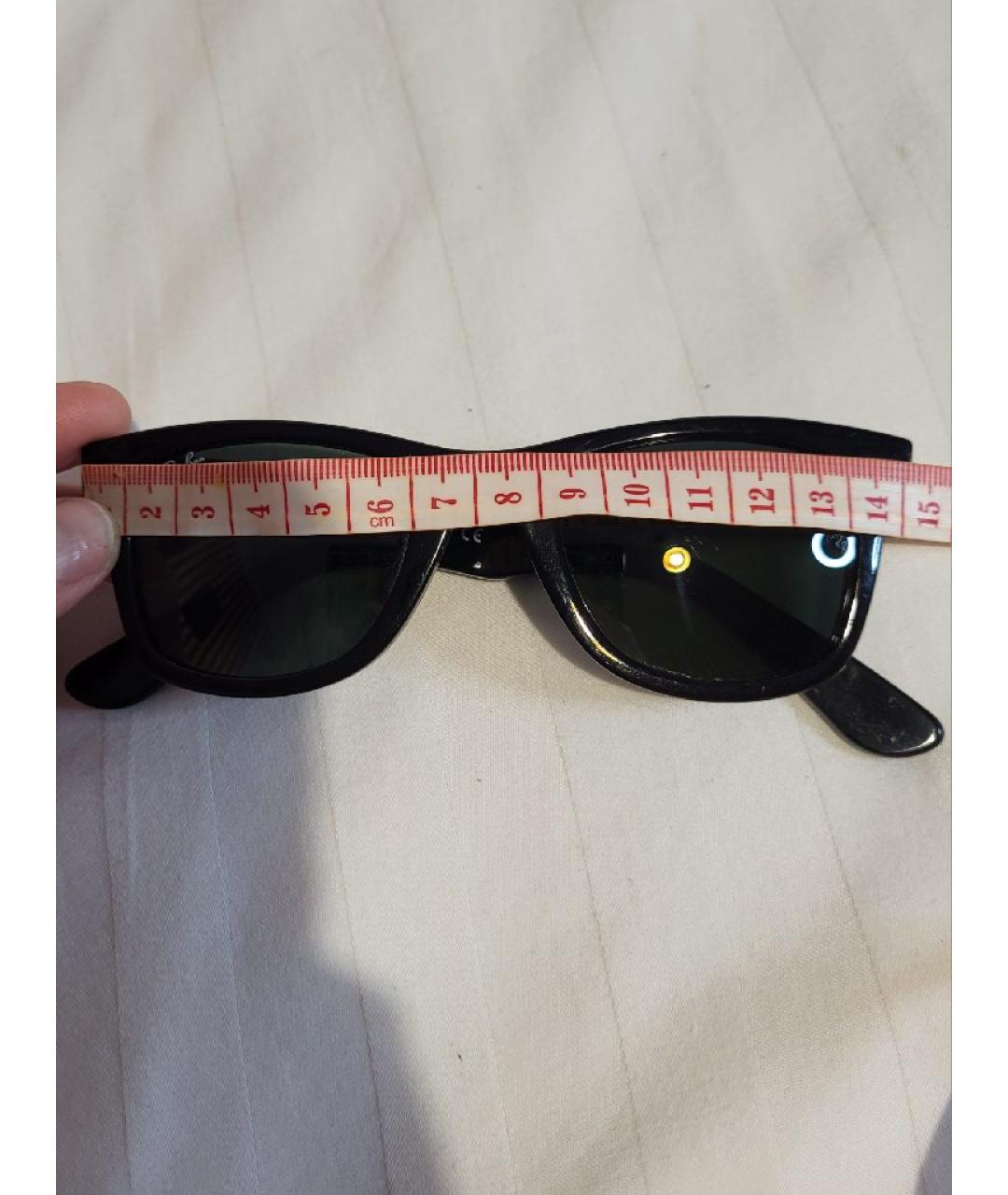 RAY BAN Черные пластиковые солнцезащитные очки, фото 8