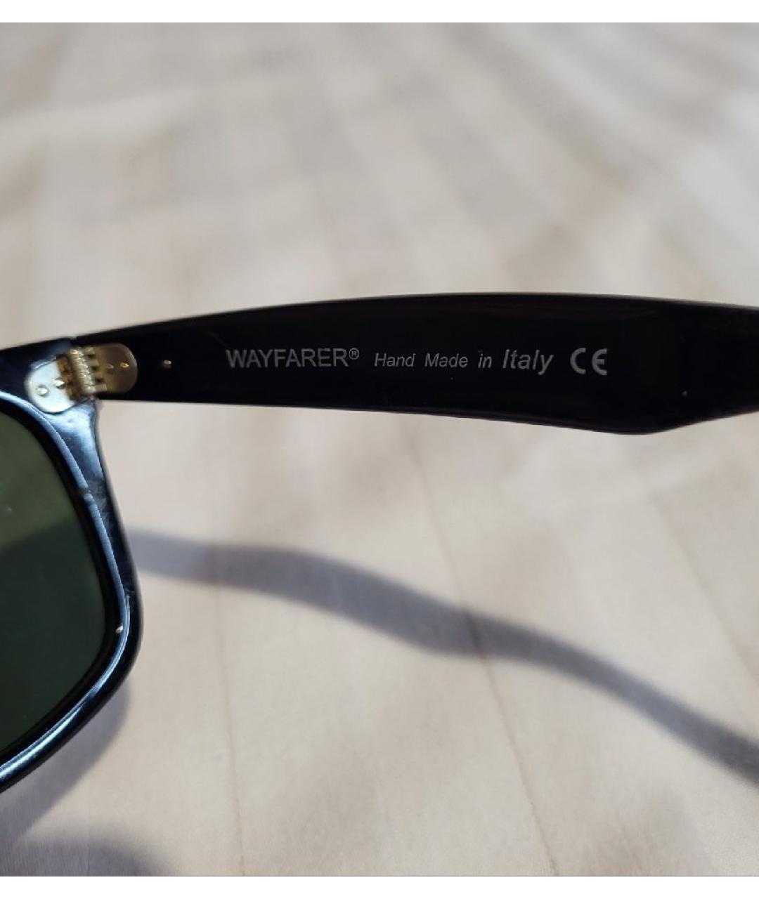 RAY BAN Черные пластиковые солнцезащитные очки, фото 6