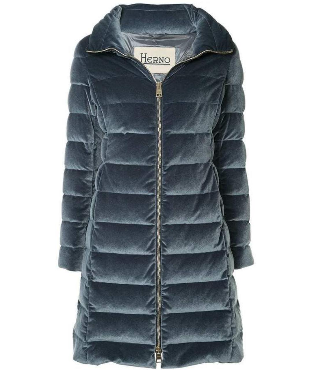 HERNO Голубой полиэстеровый пуховик, фото 1