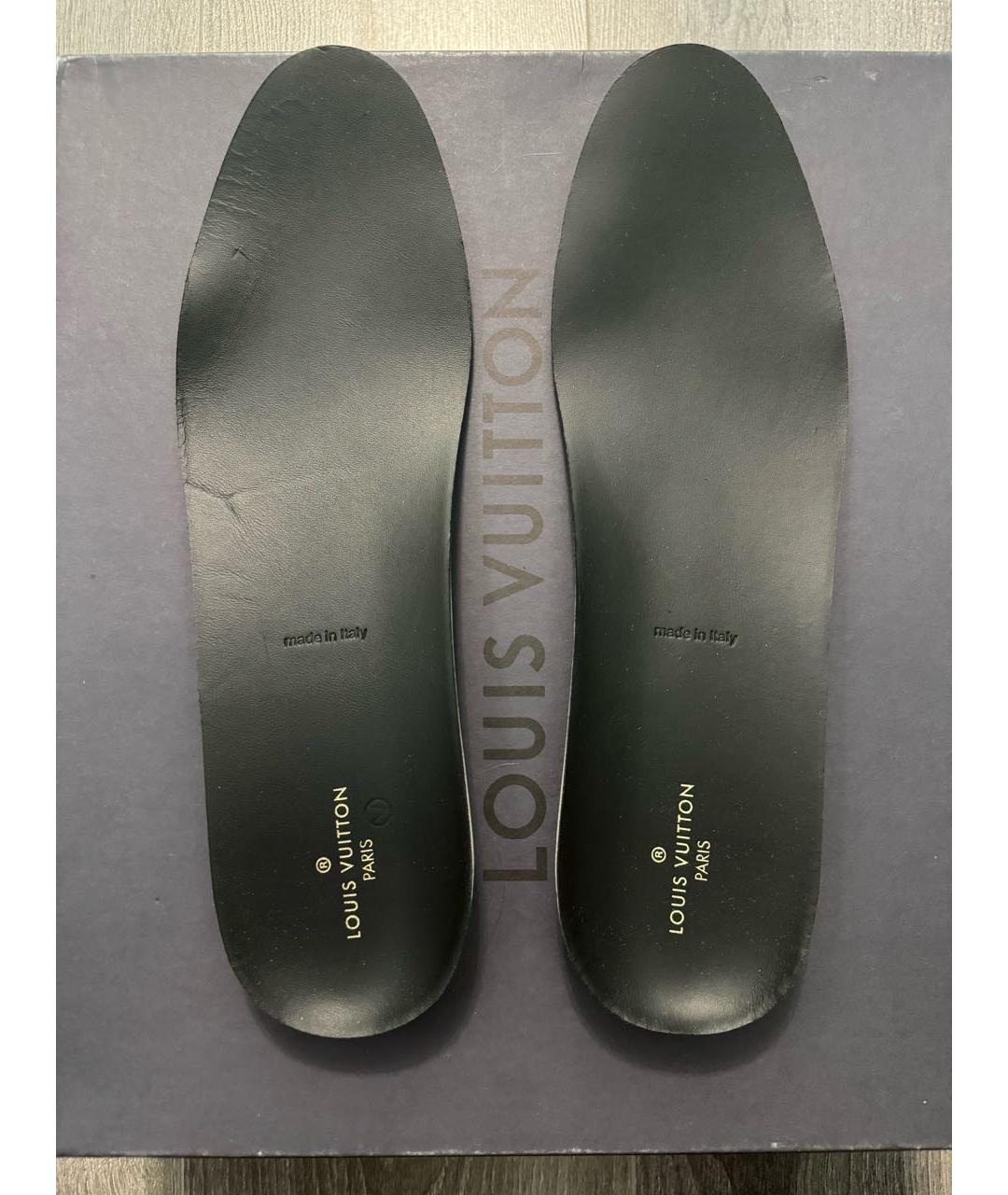 LOUIS VUITTON Черные кожаные высокие кроссовки / кеды, фото 7