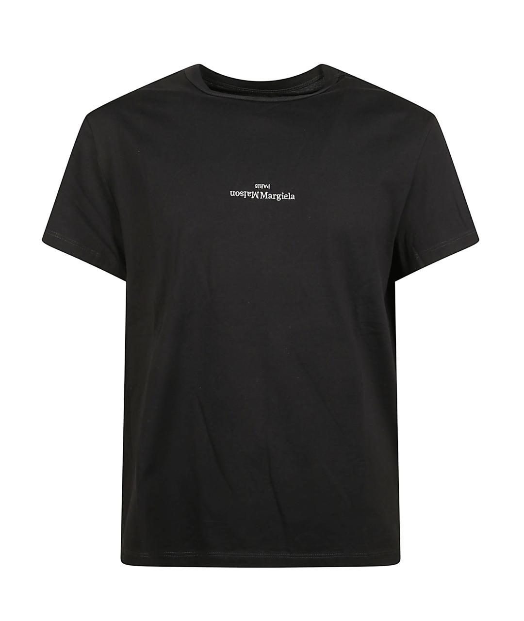 MAISON MARGIELA Черная хлопковая футболка, фото 1