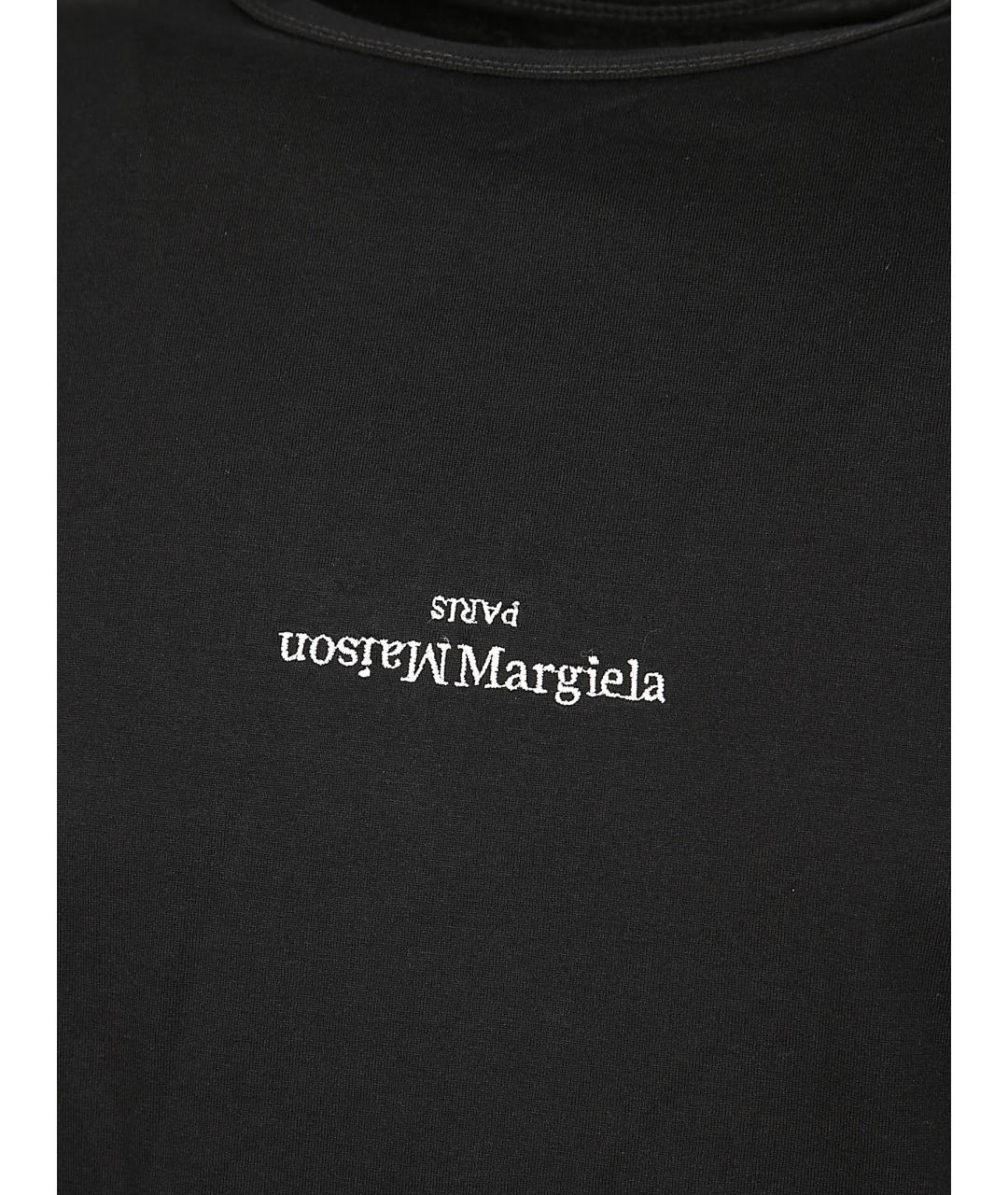 MAISON MARGIELA Черная хлопковая футболка, фото 3