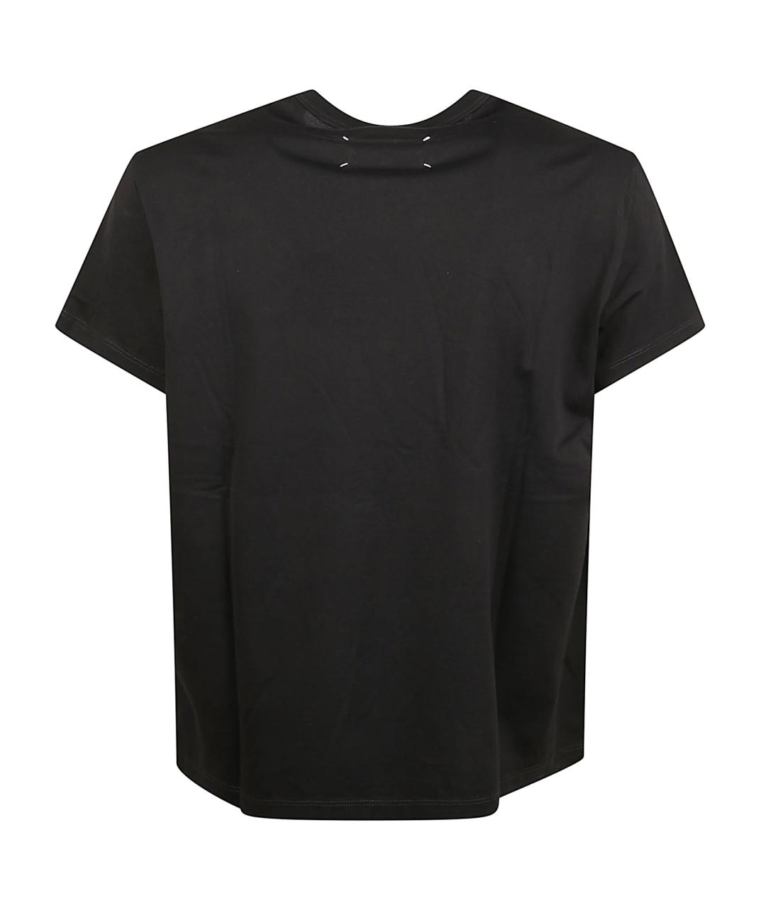 MAISON MARGIELA Черная хлопковая футболка, фото 2