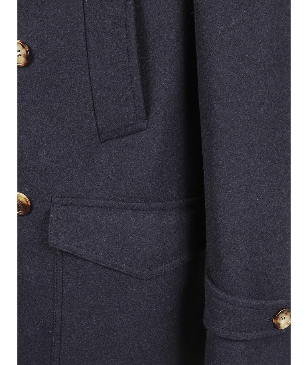 BRUNELLO CUCINELLI Темно-синее кашемировое пальто, фото 2