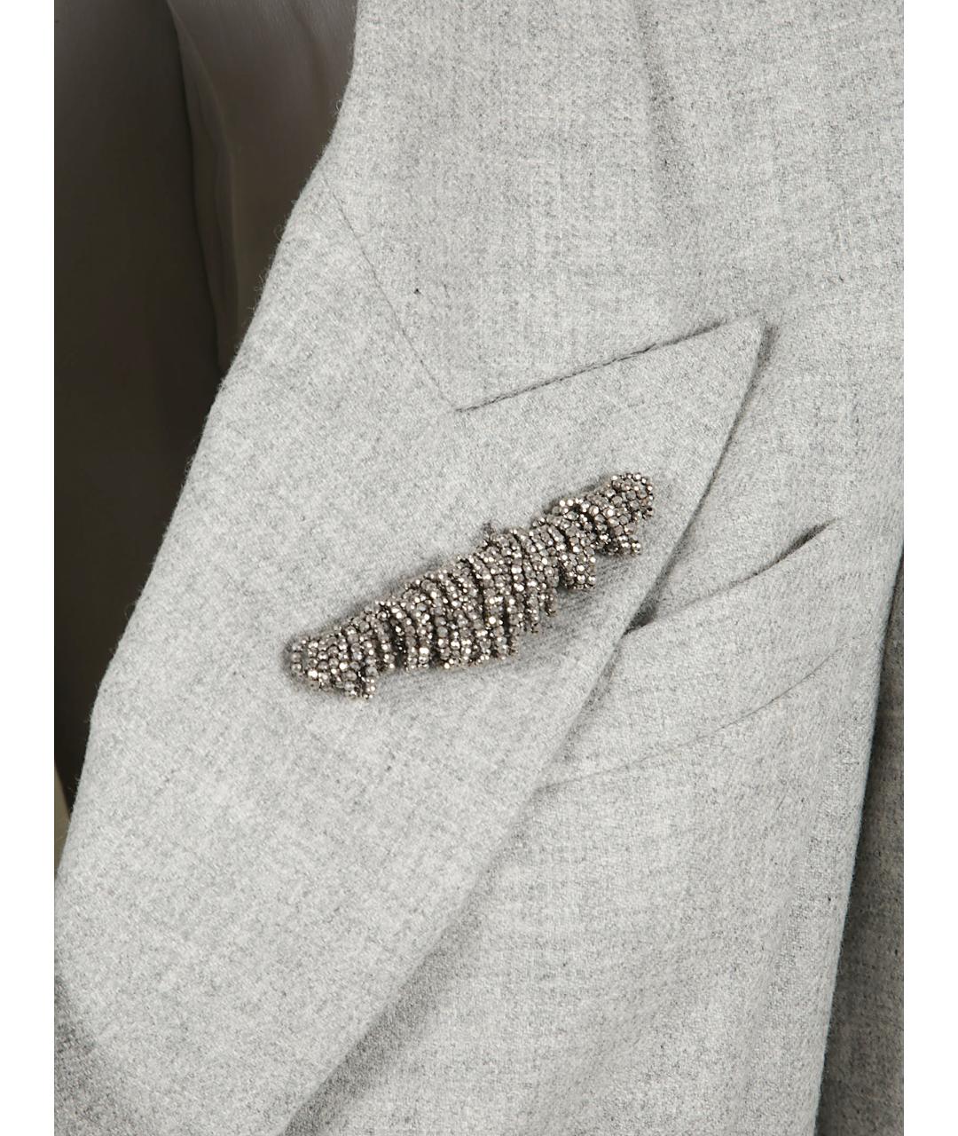 BRUNELLO CUCINELLI Серый шерстяной жакет/пиджак, фото 2