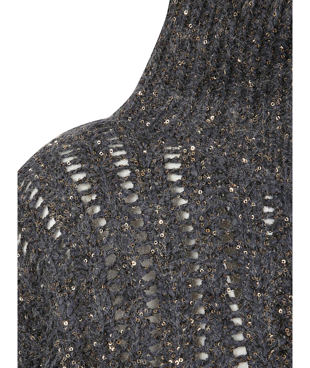 BRUNELLO CUCINELLI Антрацитовый шерстяной кардиган, фото 2