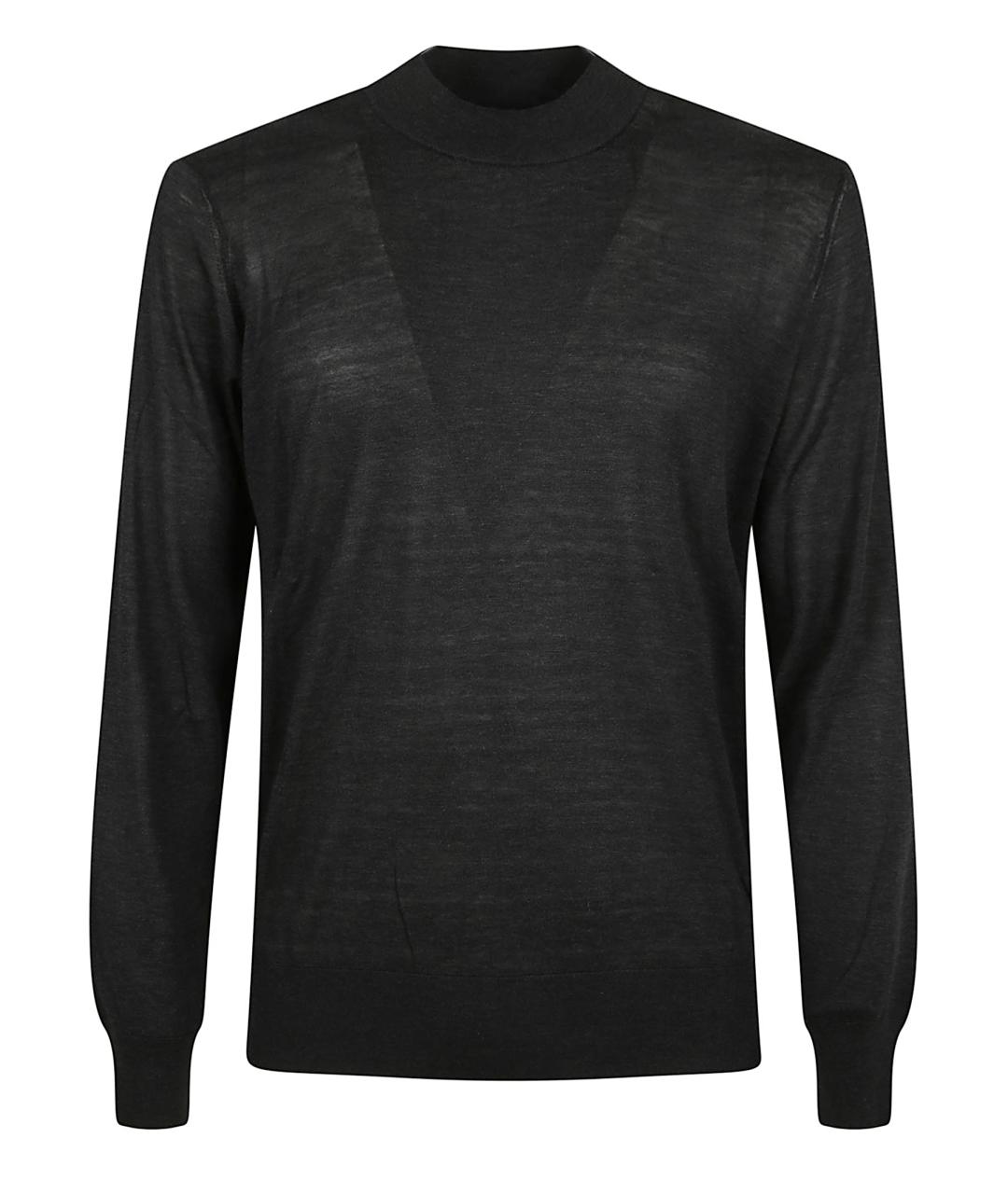 BRUNELLO CUCINELLI Антрацитовый шелковый джемпер / свитер, фото 1