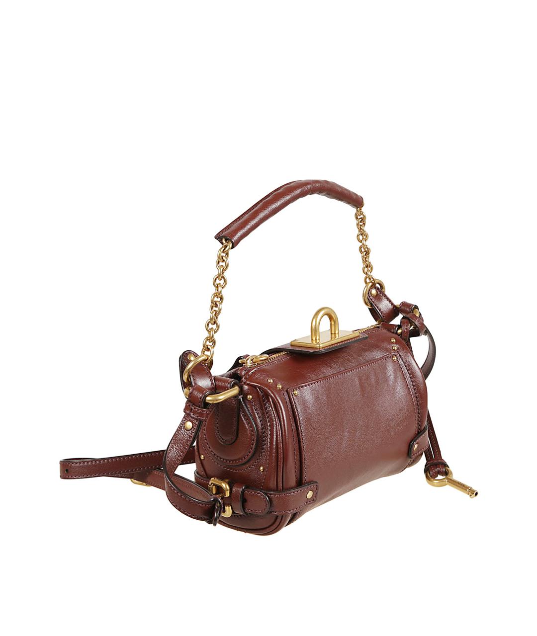 CHLOE Бордовая кожаная сумка через плечо, фото 3