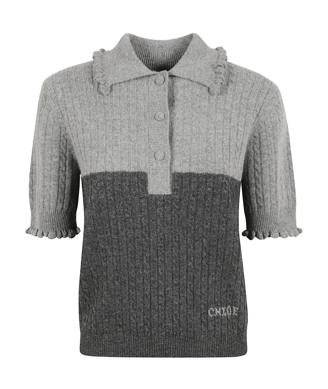 CHLOE Серая шерстяная футболка, фото 1