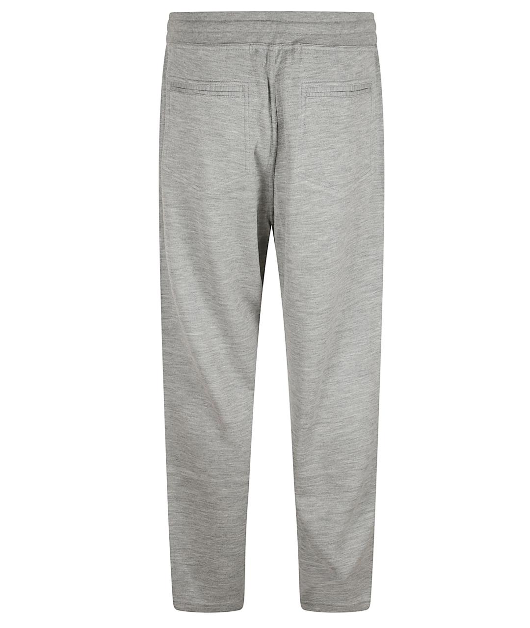 BRUNELLO CUCINELLI Серые кашемировые повседневные брюки, фото 3