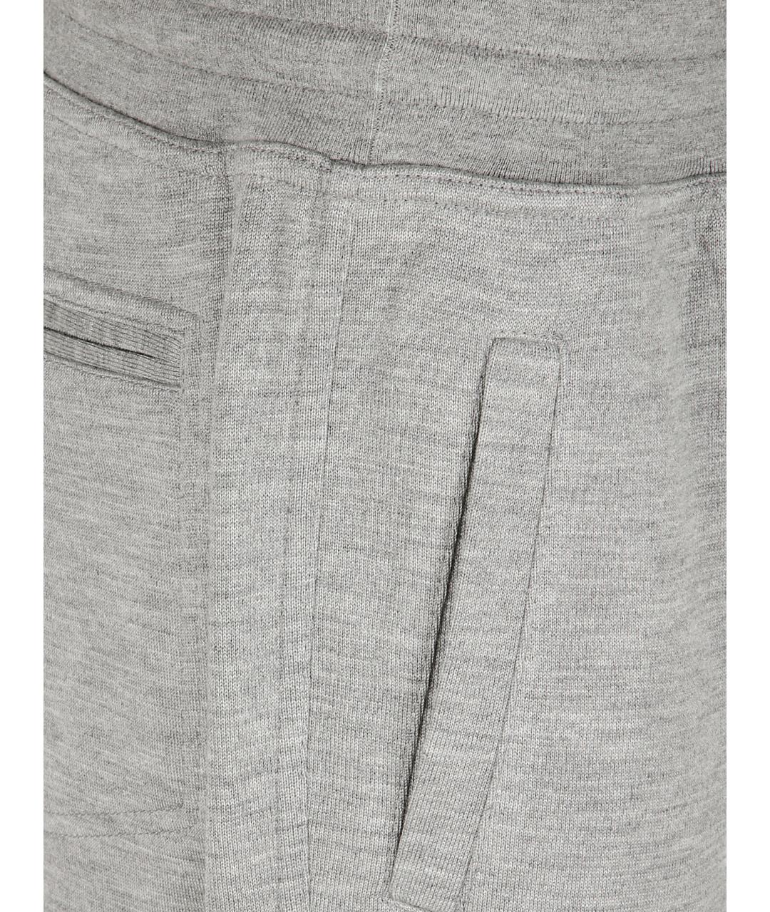 BRUNELLO CUCINELLI Серые кашемировые повседневные брюки, фото 2