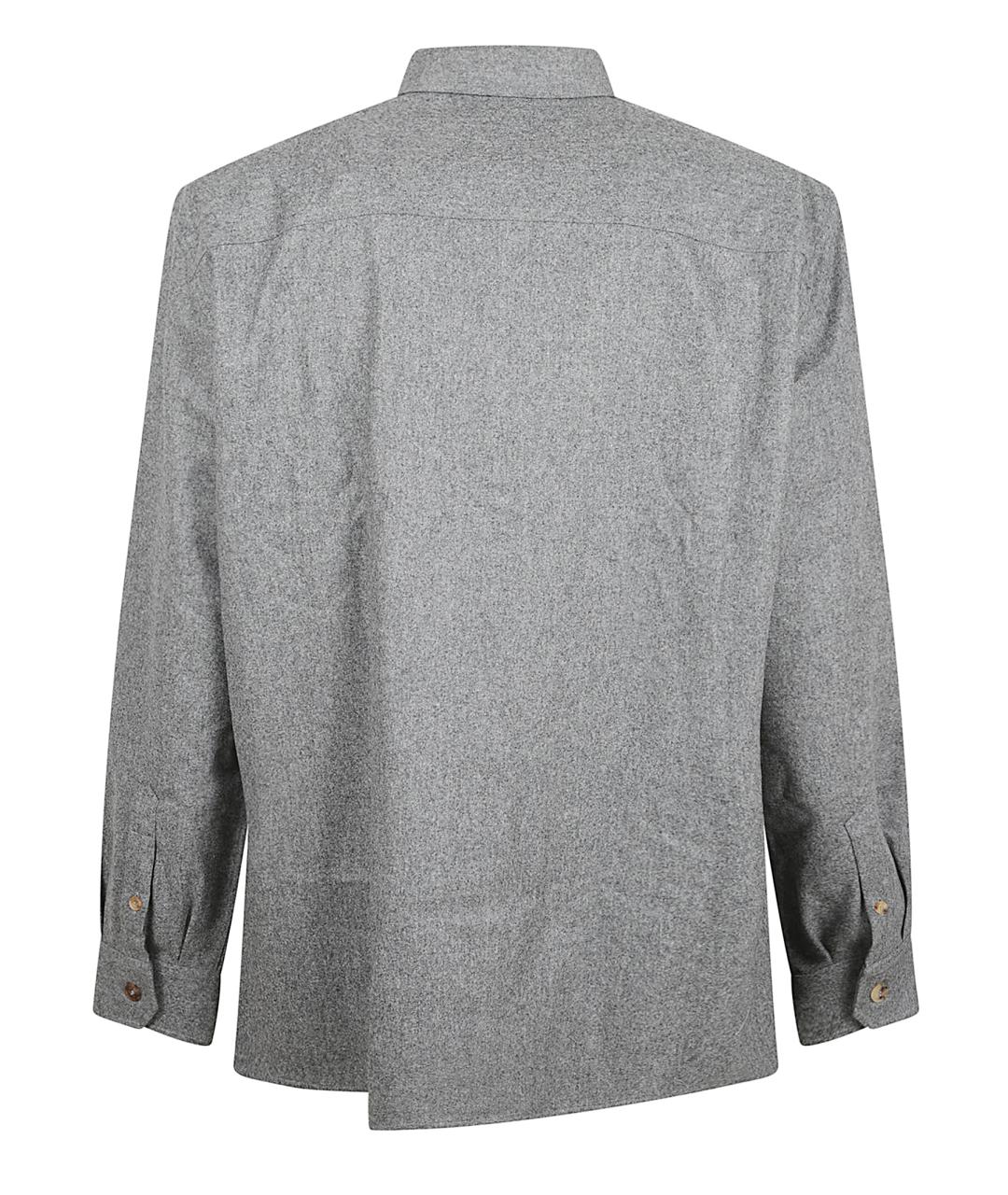 BRUNELLO CUCINELLI Серая шерстяная кэжуал рубашка, фото 3