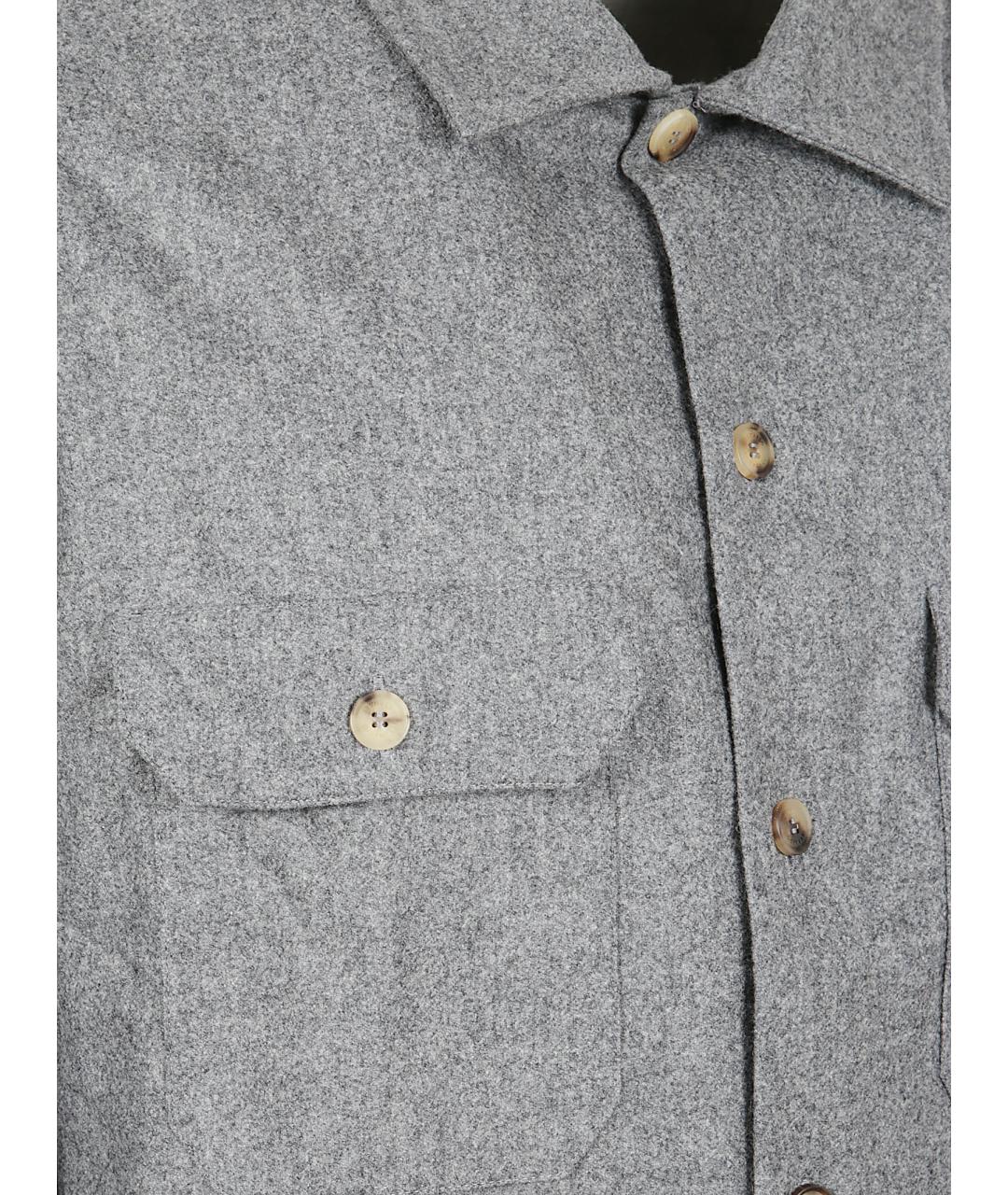 BRUNELLO CUCINELLI Серая шерстяная кэжуал рубашка, фото 2