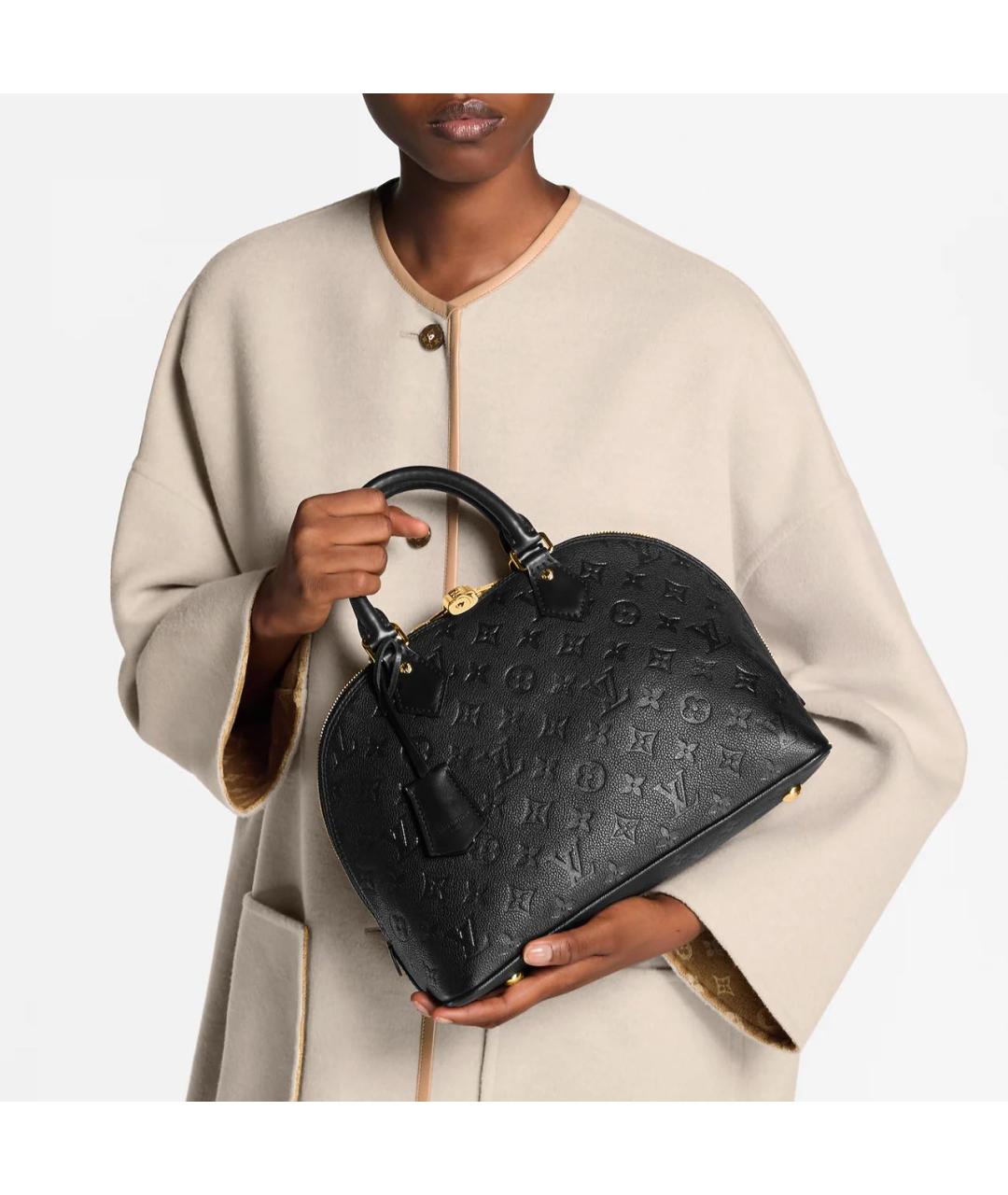 LOUIS VUITTON Черная кожаная сумка через плечо, фото 5