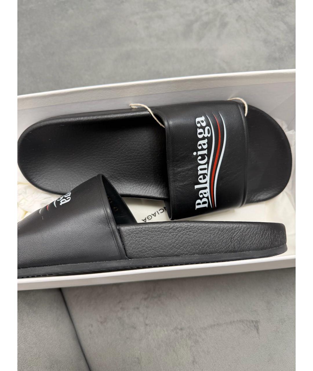 BALENCIAGA Черные шлепанцы, фото 4