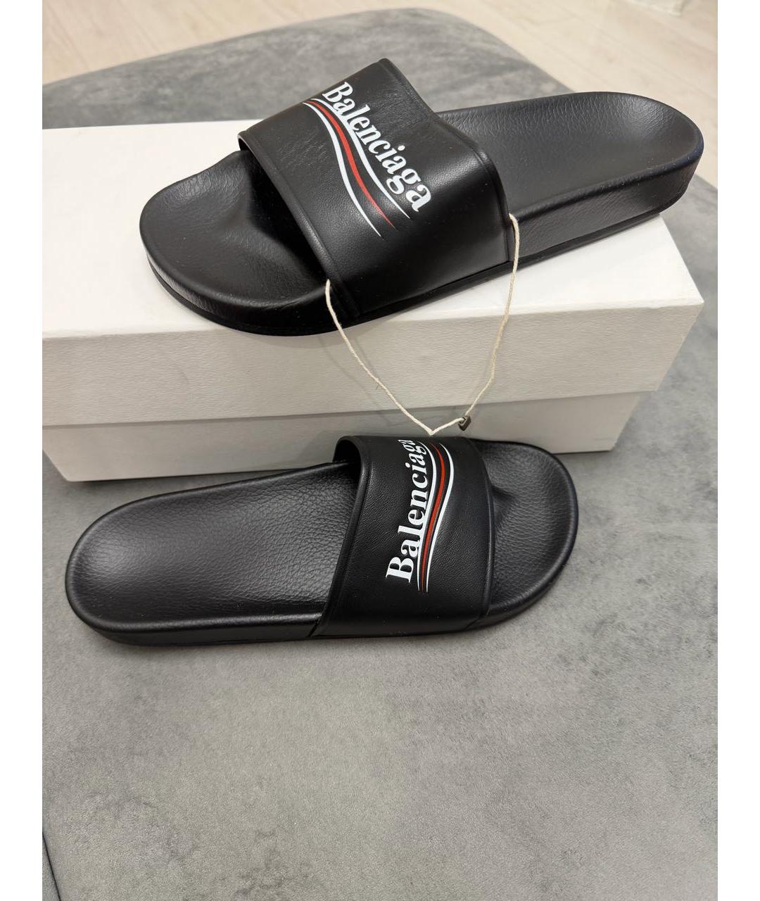 BALENCIAGA Черные шлепанцы, фото 5