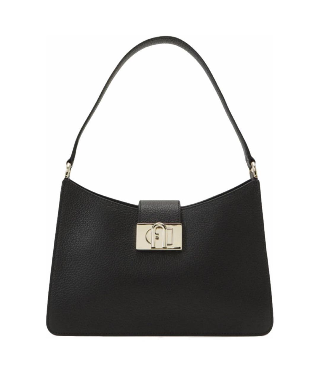 FURLA Черная кожаная сумка с короткими ручками, фото 3