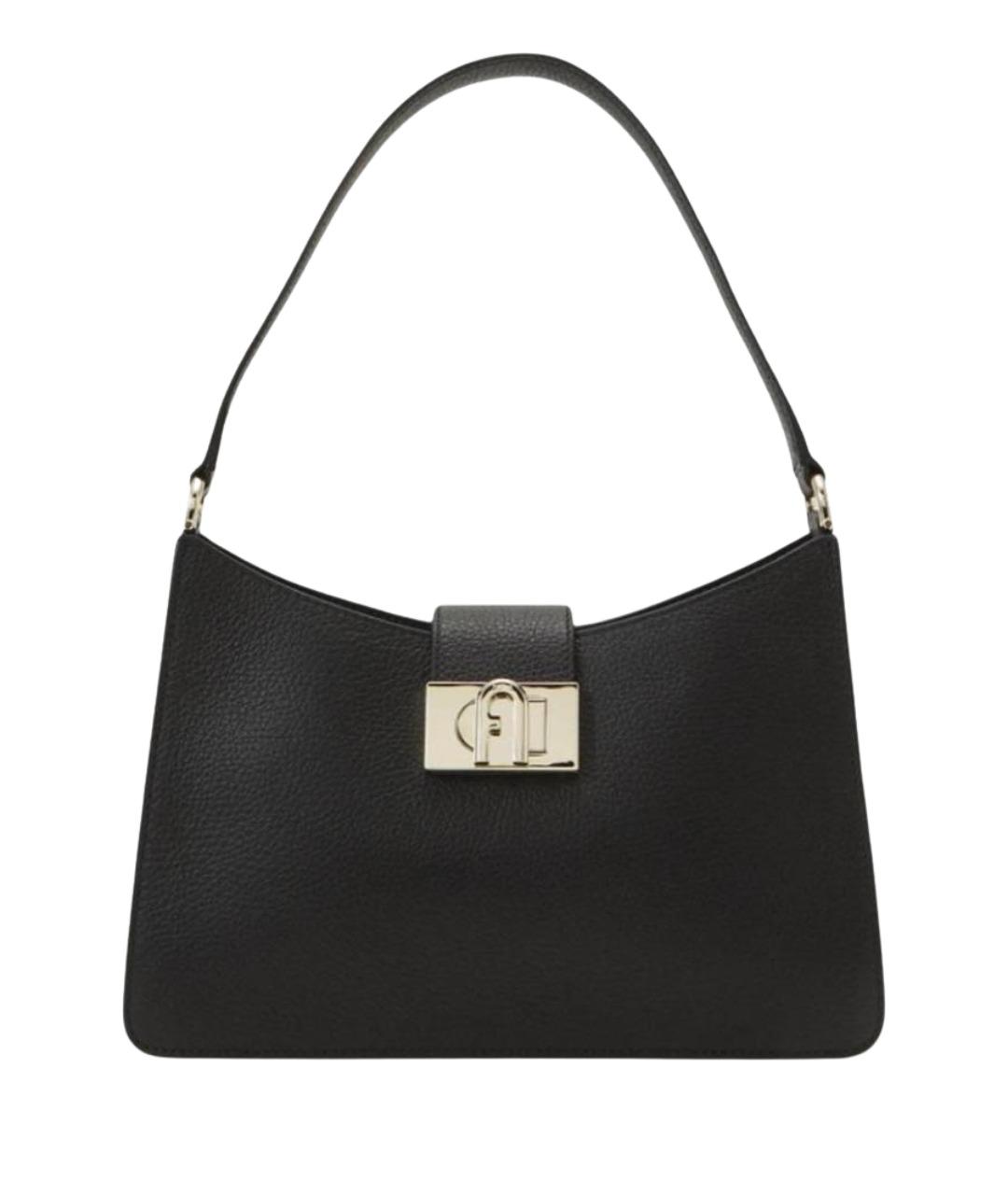 FURLA Черная кожаная сумка с короткими ручками, фото 1