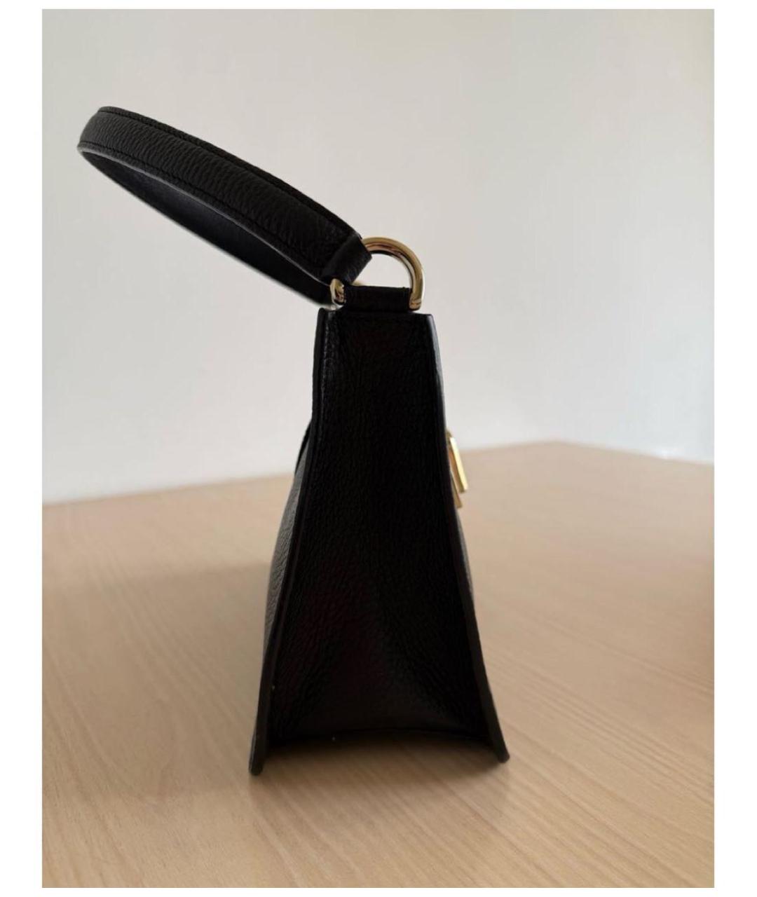 FURLA Черная кожаная сумка с короткими ручками, фото 4