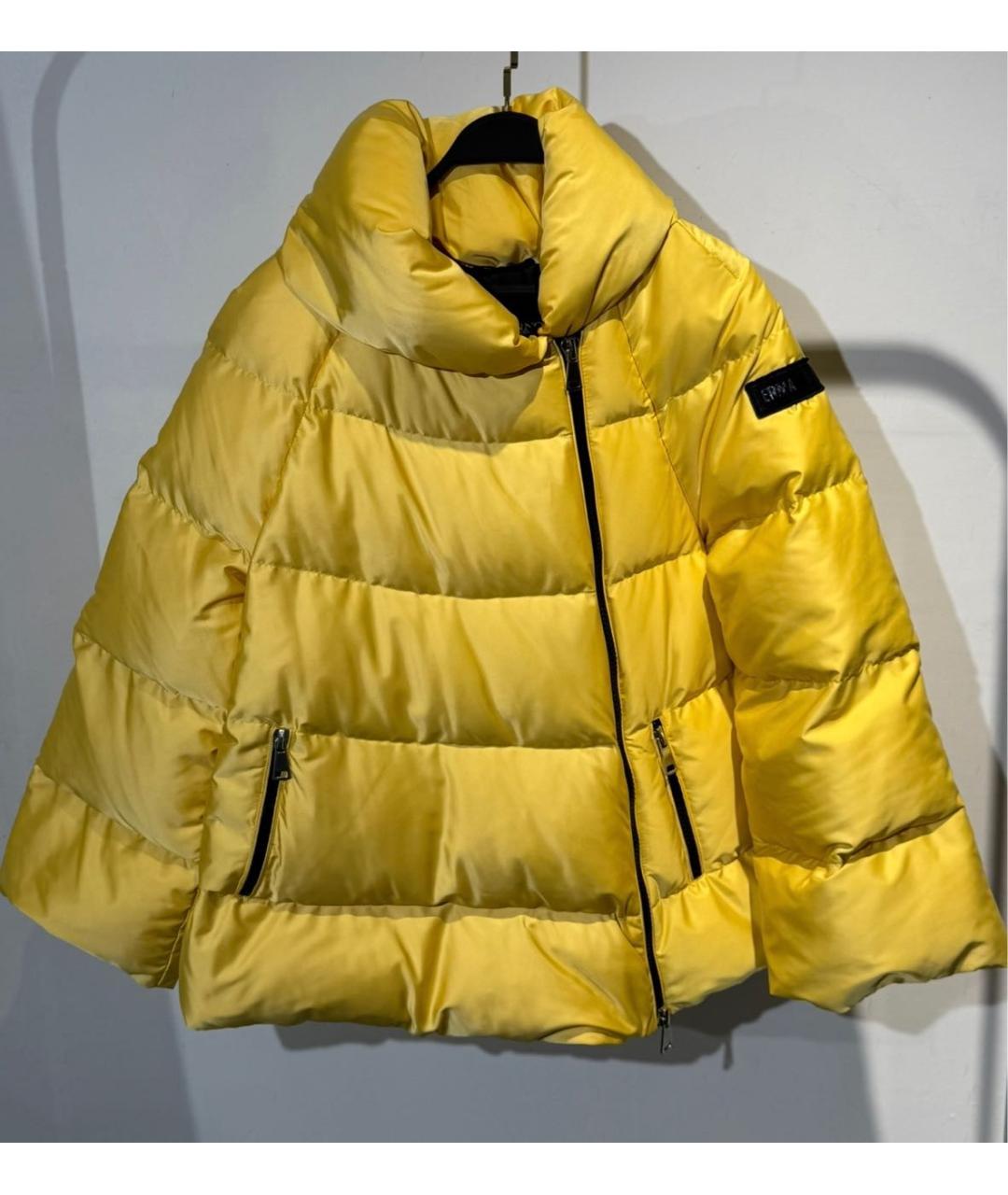 ERMANNO SCERVINO Желтый полиэстеровый пуховик, фото 8