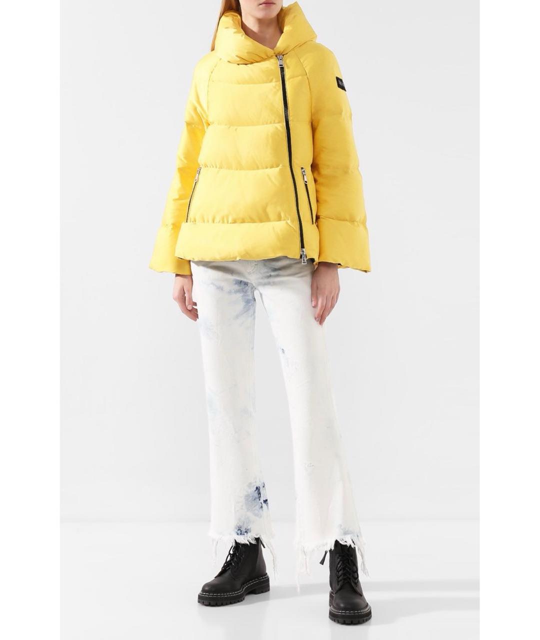 ERMANNO SCERVINO Желтый полиэстеровый пуховик, фото 5