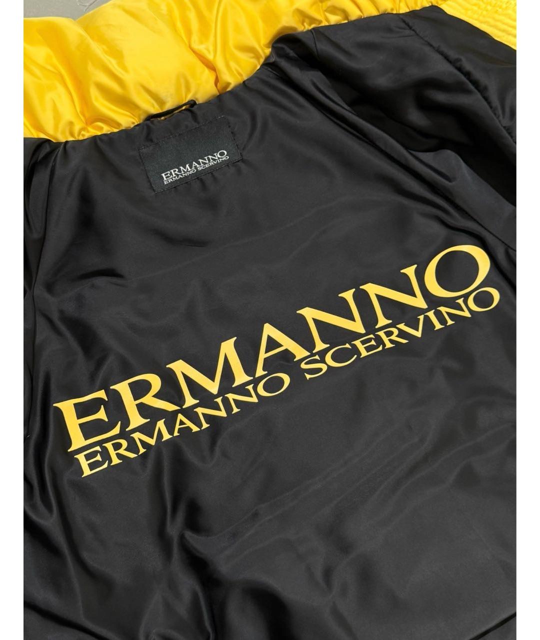 ERMANNO SCERVINO Желтый полиэстеровый пуховик, фото 3