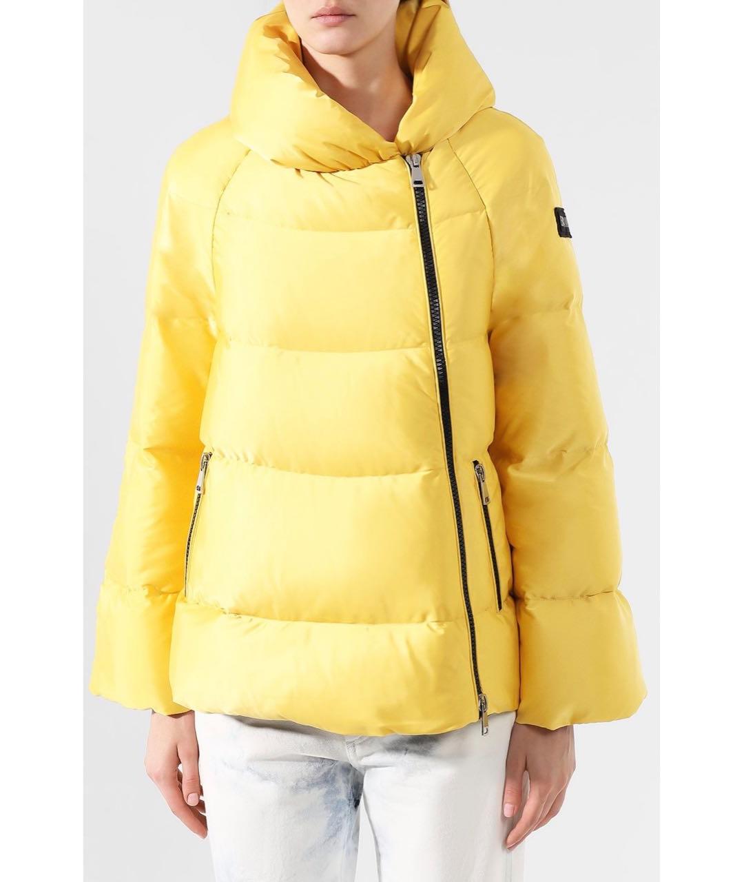 ERMANNO SCERVINO Желтый полиэстеровый пуховик, фото 6