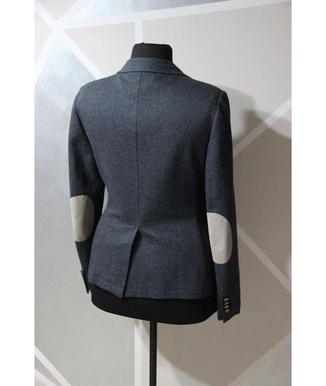 TAGLIATORE Серый хлопковый жакет/пиджак, фото 2